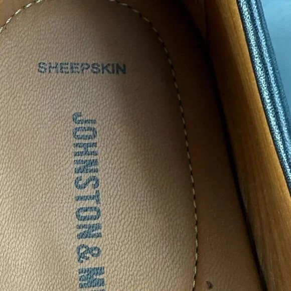 Johnston & Murphy Black Sheepskin Slip On Loafer shoes men’s size 13 New - Picture 8 of 10